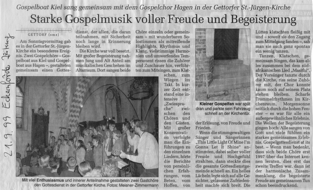 Eckernfoerder Zeitung 21 09 1999 
