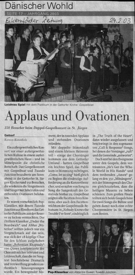 Eckernfoerder Zeitung Gettorf 22.2 03